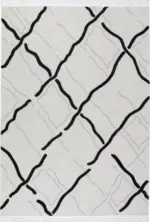 Fawley Modern Beyaz Polyester Makine Halısı