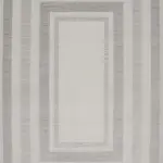 Toritto Çerçeveli Krem Gri Çizgili Akrilik Makine Halısı