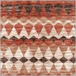 Della Geometrik Turuncu Polyester ve Pamuklu Yıkanabilir Kaydırmaz Taban Dijital Baskı Halı - Görsel 5