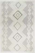 Frieth Modern Beyaz Polyester Makine Halısı