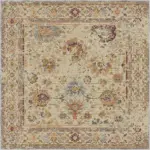 Guinar Çerçeveli Bej Polyester ve Pamuklu Yıkanabilir Kaydırmaz Taban Dijital Baskı Halı - Görsel 5