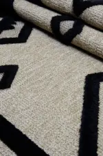 Dipley Çerçeveli Beyaz Polyester Makine Halısı - Görsel 7