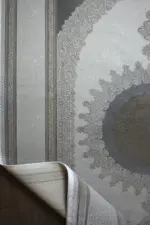 Cenon Çerçeveli Göbekli Vizon Polyester Makine Halısı - Görsel 4