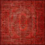 Sants Göbekli Kırmızı Polyester ve Pamuklu Yıkanabilir Kaydırmaz Taban Dijital Baskı Halı - Görsel 5