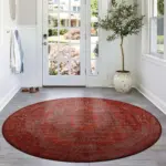 Sants Göbekli Kırmızı Polyester ve Pamuklu Yıkanabilir Kaydırmaz Taban Dijital Baskı Halı - Görsel 8