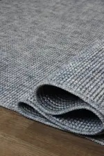 Nitry Modern Mavi Polyester Makine Halısı - Görsel 6