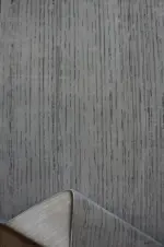 Leivi Çerçeveli Gri Polyester Makine Halısı - Görsel 4