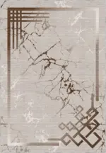 Masana Modern Bej Polyester ve Pamuklu Yıkanabilir Kaydırmaz Taban Dijital Baskı Halı