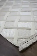 Totes Modern Krem Polyester Makine Halısı - Görsel 2