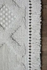 Fours Modern Bej Polyester Makine Halısı - Görsel 3