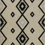 Dipley Çerçeveli Beyaz Polyester Makine Halısı