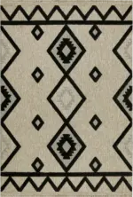 Dipley Çerçeveli Beyaz Polyester Makine Halısı