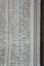 Furze Çerçeveli Krem Vizon Çizgili Akrilik Makine Halısı - Görsel 2