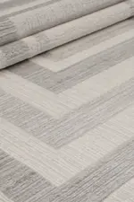 Toritto Çerçeveli Krem Gri Çizgili Akrilik Makine Halısı - Görsel 7