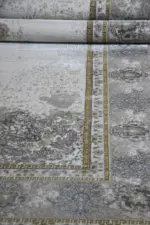 Bourg Çerçeveli Göbekli Krem Polyester Makine Halısı - Görsel 5