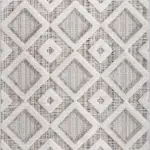 Venezia Geometrik Beyaz Polyester ve Pamuklu Yıkanabilir Kaydırmaz Taban Dijital Baskı Halı