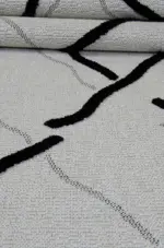 Fawley Modern Beyaz Polyester Makine Halısı - Görsel 5