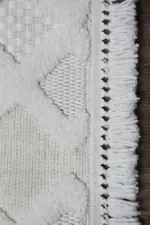Urzy Modern Krem Polyester Makine Halısı - Görsel 3