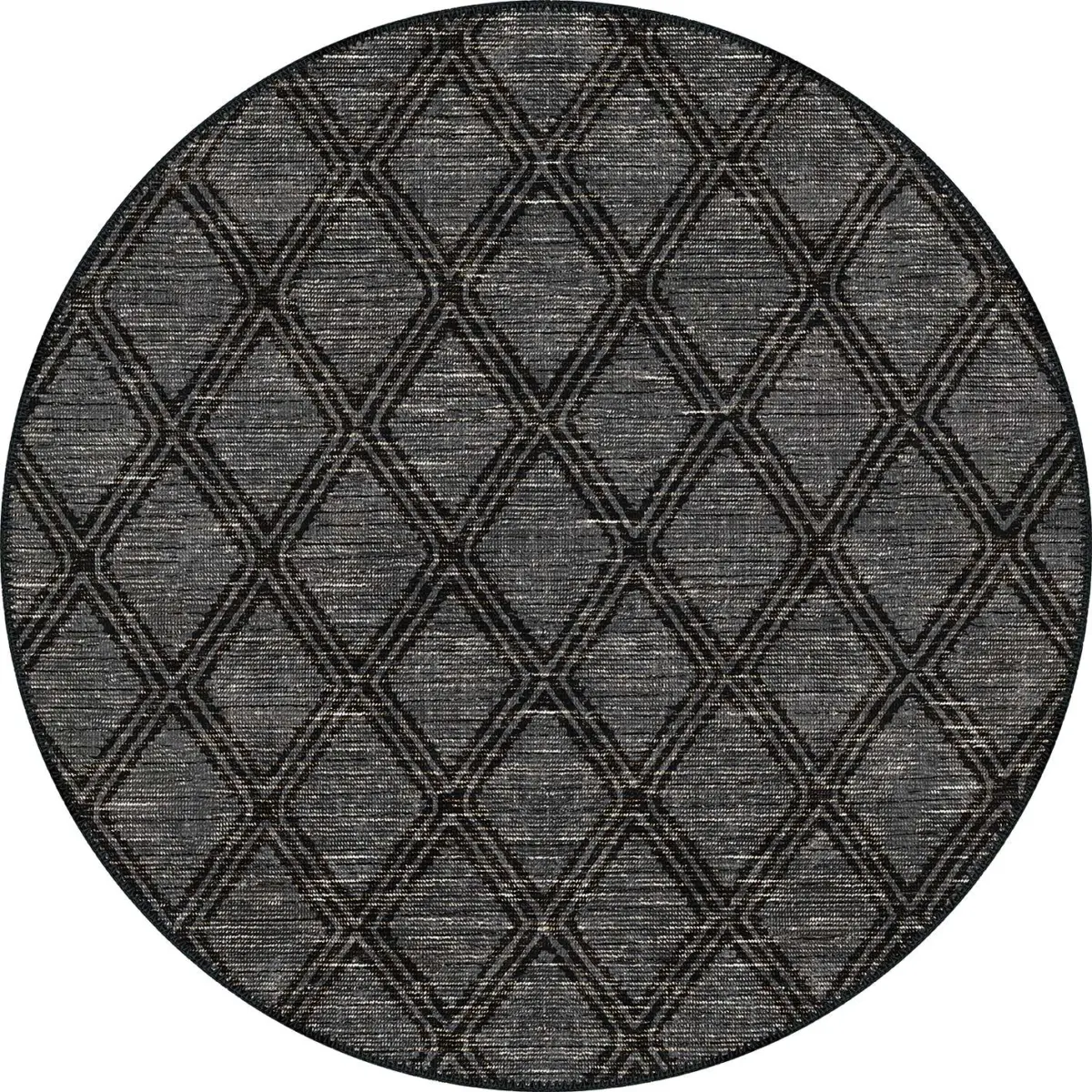Alcaraz Geometrik Antrasit Polyester ve Pamuklu Yıkanabilir Kaydırmaz Taban Dijital Baskı Halı - Görsel 7