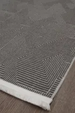 Veglie Modern Antrasit Akrilik Makine Halısı - Görsel 2