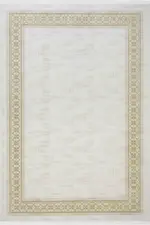 Barret Çerçeveli Krem Polyester Makine Halısı