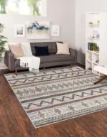 Ponte Geometrik Multi Polyester ve Pamuklu Yıkanabilir Kaydırmaz Taban Dijital Baskı Halı - Görsel 6