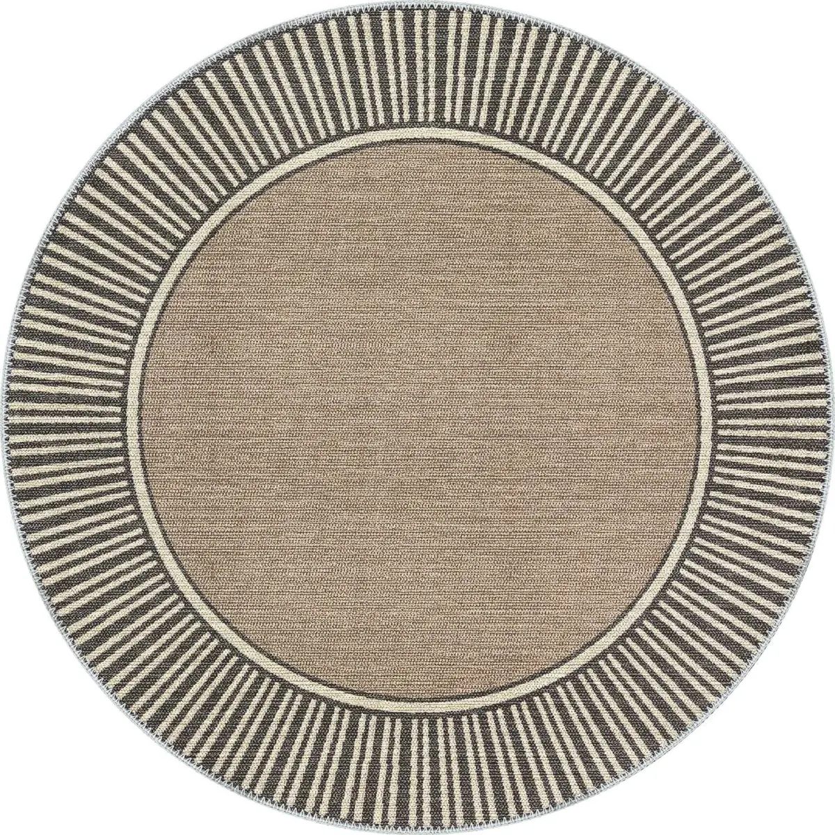 Salvon Çerçeveli Krem Polyester ve Pamuklu Yıkanabilir Kaydırmaz Taban Dijital Baskı Halı - Görsel 7