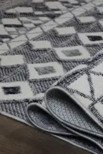 Pedro Modern Gri Polyester Makine Halısı - Görsel 6