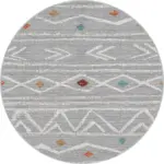 Sarria Geometrik Gri Polyester ve Pamuklu Yıkanabilir Kaydırmaz Taban Dijital Baskı Halı - Görsel 7