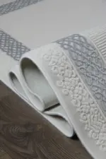 Mora Çerçeveli Krem Akrilik Makine Halısı - Görsel 6