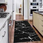 Torre Modern Siyah Polyester ve Pamuklu Yıkanabilir Kaydırmaz Taban Dijital Baskı Halı - Görsel 4