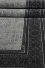 Cestas  Çerçeveli Gri Polyester Makine Halısı - Görsel 5