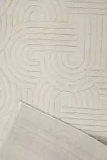 Grotte Modern Krem Bohem Modeli Polyester Makine Halısı - Görsel 4