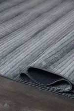 Milton Modern Gri Yıkanabilir Polyester/Pamuk Makine Halısı - Görsel 5