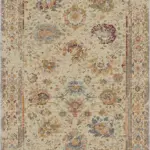 Guinar Çerçeveli Bej Polyester ve Pamuklu Yıkanabilir Kaydırmaz Taban Dijital Baskı Halı