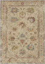 Guinar Çerçeveli Bej Polyester ve Pamuklu Yıkanabilir Kaydırmaz Taban Dijital Baskı Halı