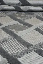 Airan Modern Antrasit Polyester Makine Halısı - Görsel 4