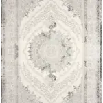 Clouin Çerçeveli Gri Polyester Makine Halısı