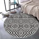 Letras Goemetrik Beyaz Polyester ve Pamuklu Yıkanabilir Kaydırmaz Taban Dijital Baskı Halı - Görsel 8