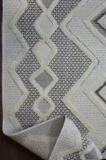 Frieth Modern Beyaz Polyester Makine Halısı - Görsel 4