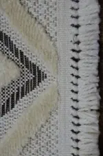 Frieth Modern Beyaz Polyester Makine Halısı - Görsel 3