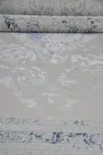 Landes Çerçeveli Mavi Polyester Makine Halısı - Görsel 5