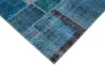 Patchwork Mavi Pamuk Üzerine Yün El Dokuma Kilim-260x356 - Görsel 4