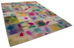 Patchwork Multi Pamuk Üzerine Yün El Dokuma Kilim-251x348 - Görsel 2