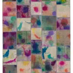 Patchwork Multi Pamuk Üzerine Yün El Dokuma Kilim-250x351