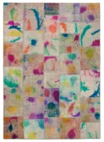 Patchwork Multi Pamuk Üzerine Yün El Dokuma Kilim-252x353