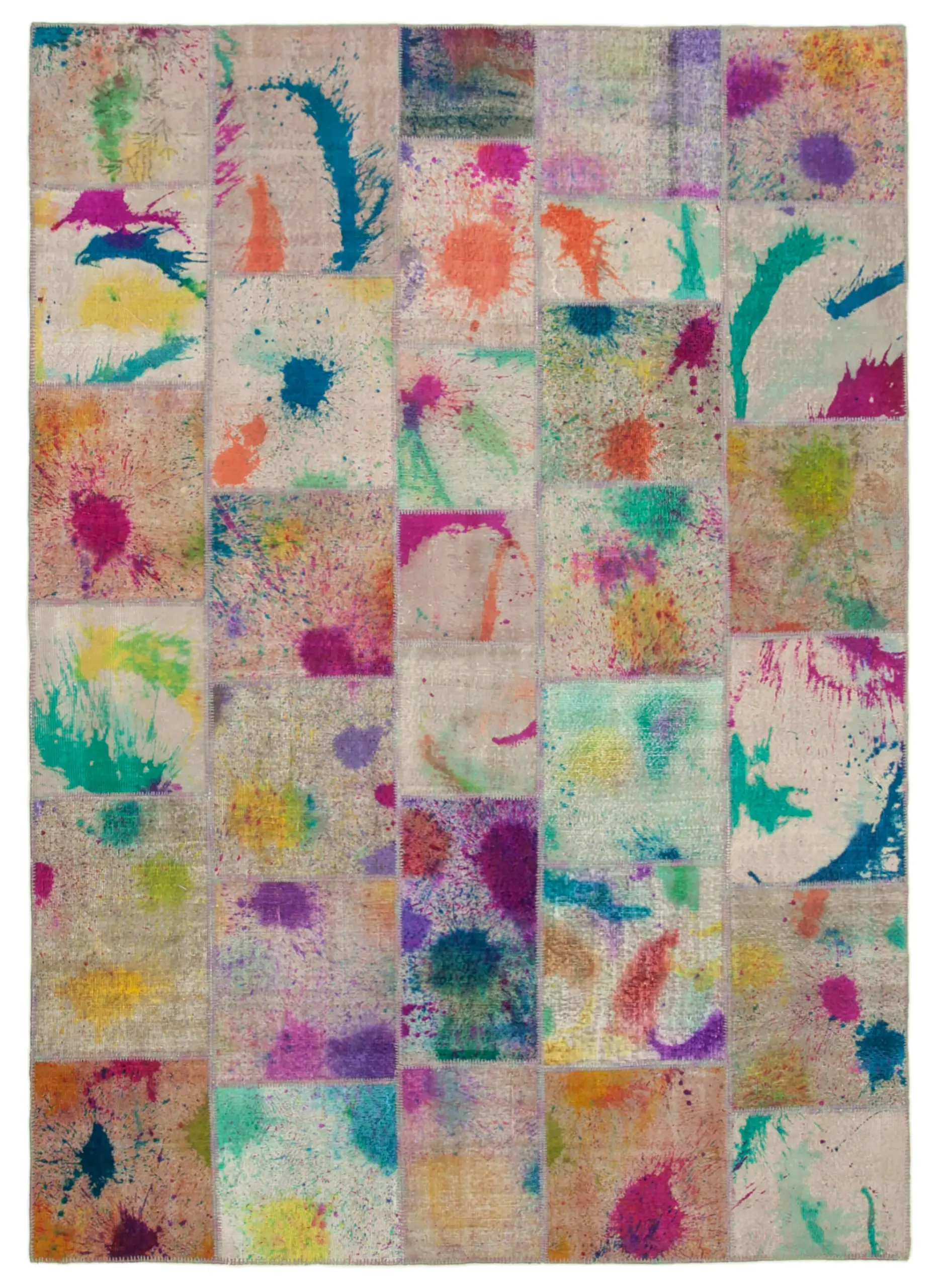 Rc_12386_0_Multicolor_Patchwork_Rugs Patchwork Multi Pamuk Üzerine Yün El Dokuma Kilim-252x353 - Görsel 1