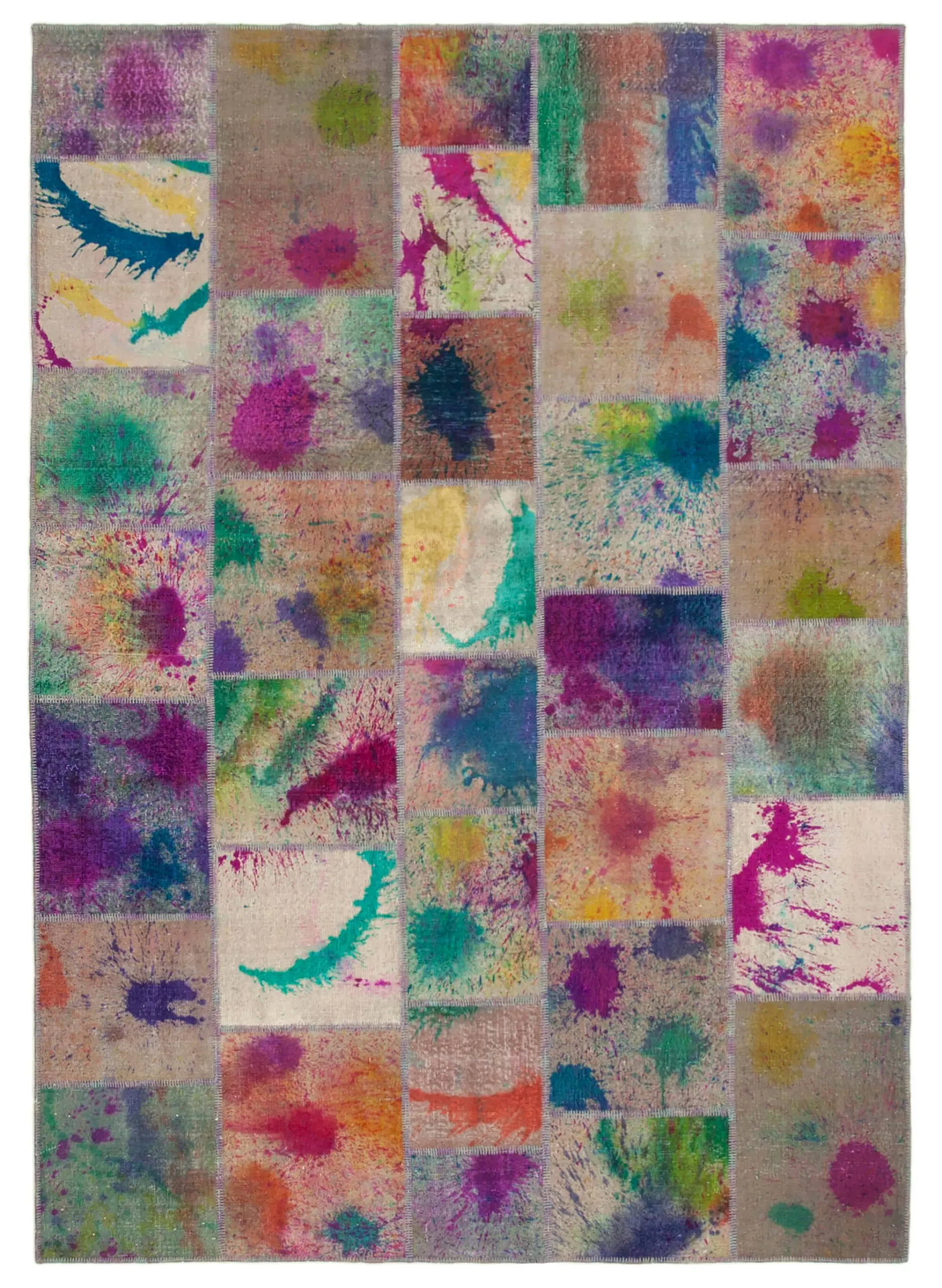 Rc_12389_0_Multicolor_Patchwork_Rugs Patchwork Multi Pamuk Üzerine Yün El Dokuma Kilim-252x350 - Görsel 1