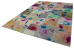 Patchwork Multi Pamuk Üzerine Yün El Dokuma Kilim-251x351 - Görsel 3