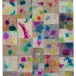Patchwork Multi Pamuk Üzerine Yün El Dokuma Kilim-252x353
